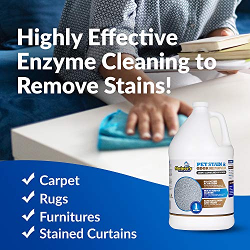 Sheiner's Pet Urine Enzyme Cleaner & Pet Stain & Odor Remover, Advanced Enzymatic Cleaner Solution for Carpets, Rugs, Upholstery & Multi-Surfaces, Safe for Pets & Kids. (128 oz) - Image 4