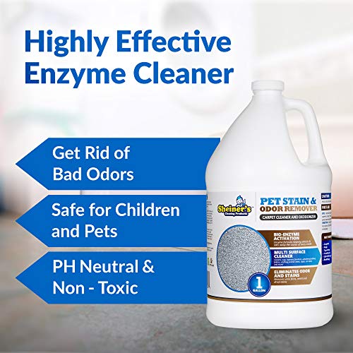 Sheiner's Pet Urine Enzyme Cleaner & Pet Stain & Odor Remover, Advanced Enzymatic Cleaner Solution for Carpets, Rugs, Upholstery & Multi-Surfaces, Safe for Pets & Kids. (128 oz) - Image 2
