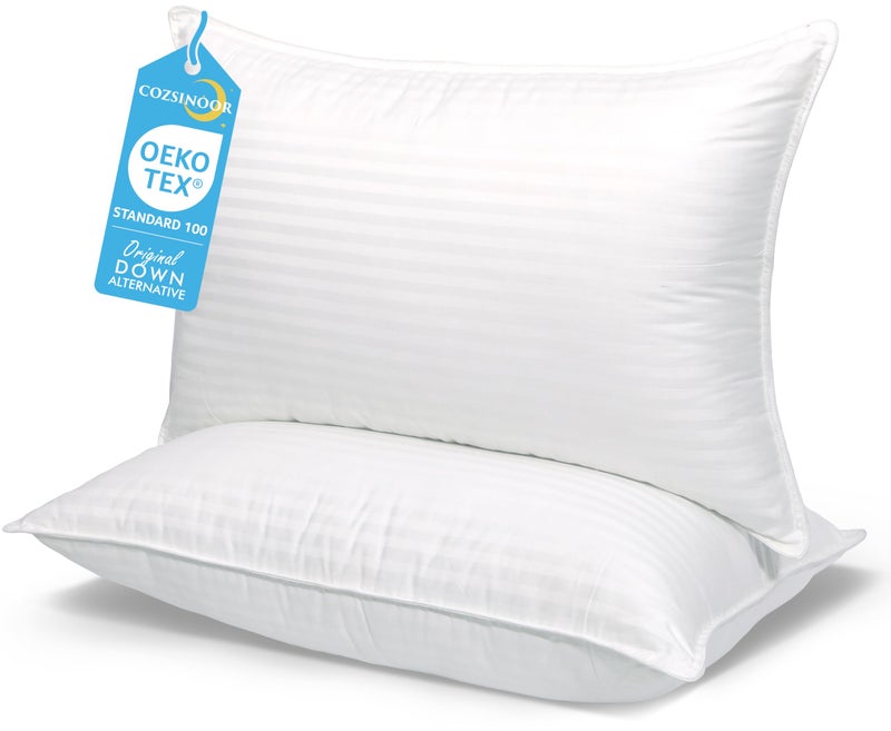 COZSINOOR Bed Pillows for Sleeping Queen Size - Breathable Hotel Quality Set of 2 - Down Alternative Microfiber Filled for Back, Stomach, Side Sleepers, Cooling & Skin-Friendly - Image 1