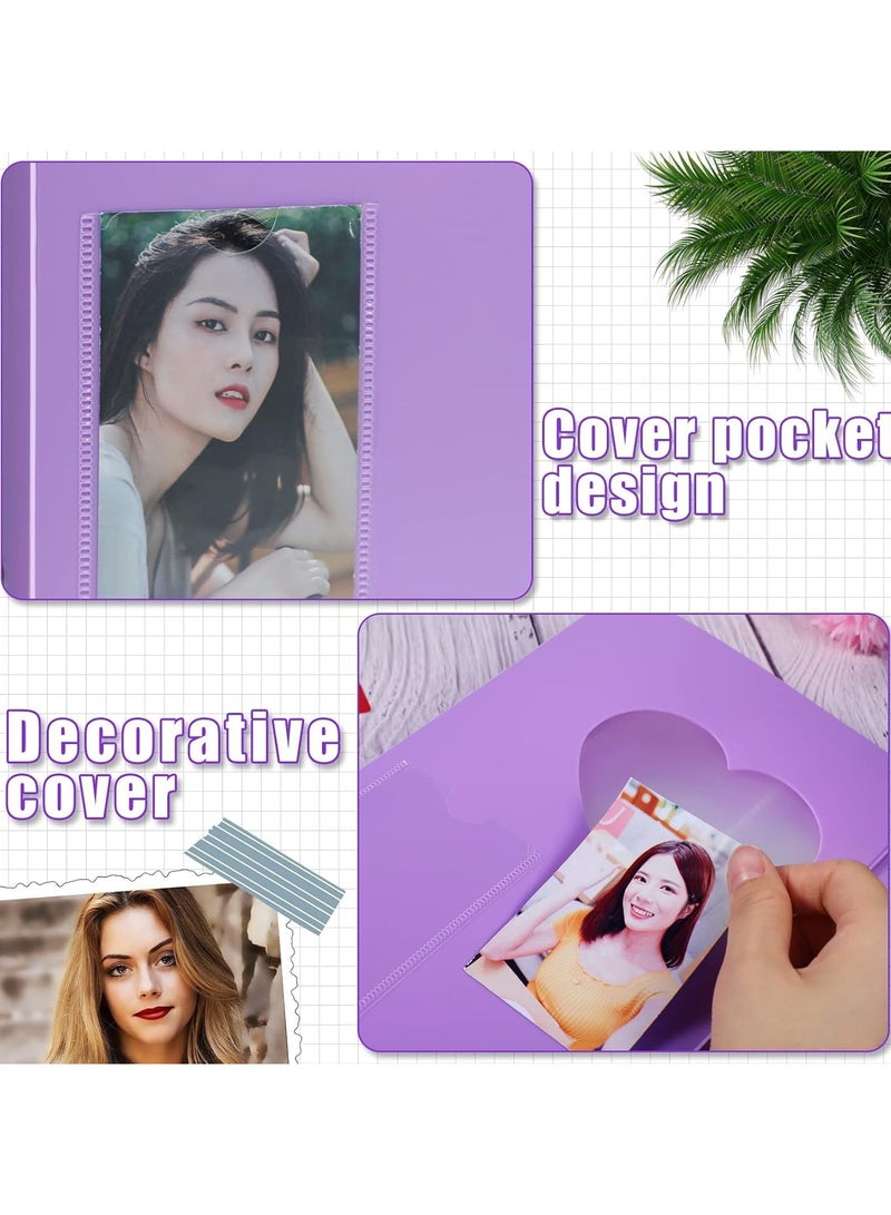 Photocard Binder Photocard Holder Book Sleeves Photocard Korean Stickers, A5 Binder Photocard Album 6 Ring Photocard Binder Card Protectors Pages, 200 Cards Darkorchid Colorful - Image 4
