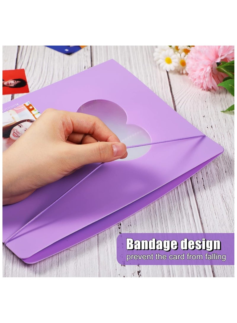 Photocard Binder Photocard Holder Book Sleeves Photocard Korean Stickers, A5 Binder Photocard Album 6 Ring Photocard Binder Card Protectors Pages, 200 Cards Darkorchid Colorful - Image 5