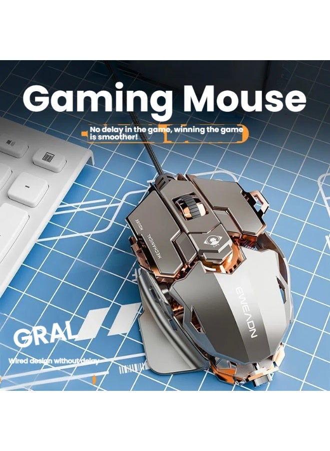 General Wired mouse gaming metal weighted mechanical macro gaming desktop computer notebook mouse  - Image 3