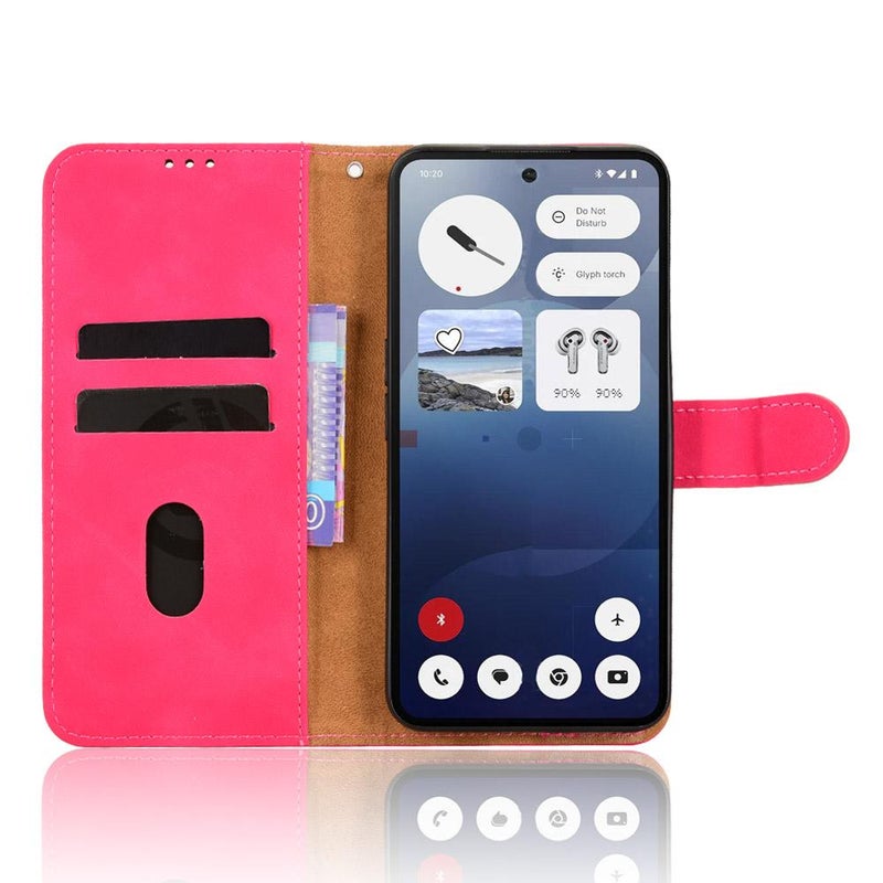 إيروريكس جراب هاتف جلدي مغناطيسي قابل للطي لهاتف For Nothing Phone 3 (أحمر وردي) - Image 4