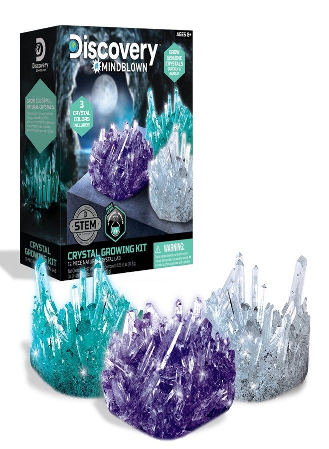 Discovery™ 12-Piece Lab Crystal Growing Kit, Grow Colored Crystals, Includes Mold Shapes and Magnifying Glass, Fun Chemistry and Geology Educational Science STEM Set - Image 1
