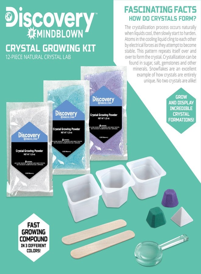 Discovery™ 12-Piece Lab Crystal Growing Kit, Grow Colored Crystals, Includes Mold Shapes and Magnifying Glass, Fun Chemistry and Geology Educational Science STEM Set - Image 3