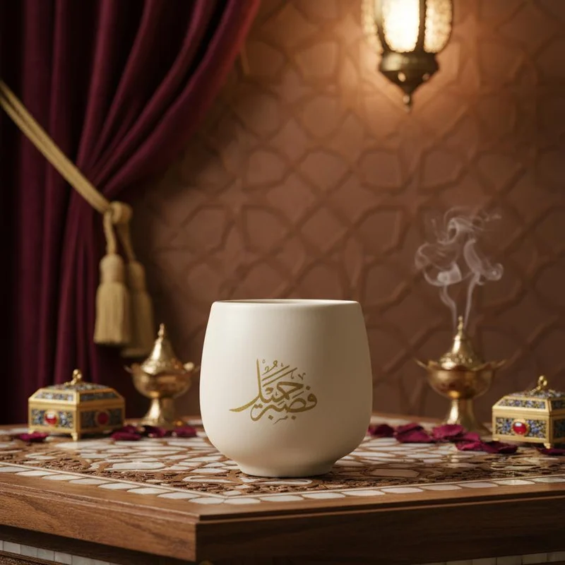Arabic Calligraphic Tranquil Clay Cup Single