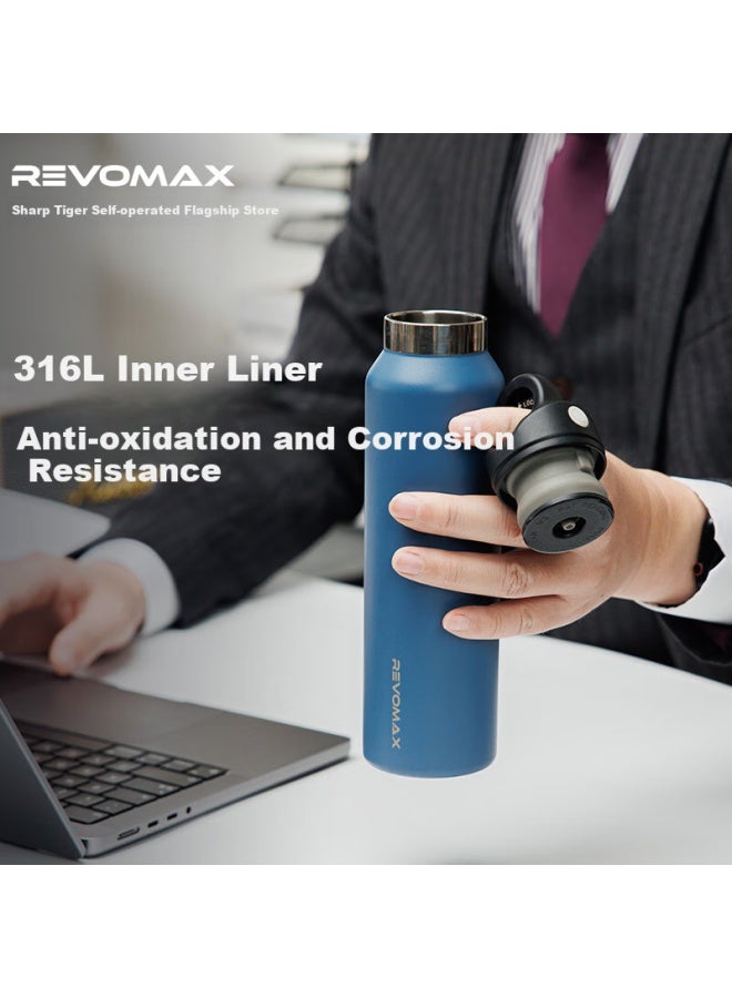 Revomax Insulated Water Bottle Student Direct Drinking Bottle Outdoor Sports Cycling Water Cup 316 Material 473Ml - Haze Blue - Image 3
