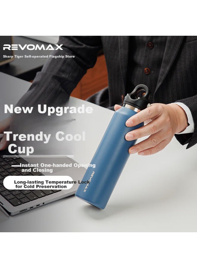 Revomax Insulated Water Bottle Student Direct Drinking Bottle Outdoor Sports Cycling Water Cup 316 Material 473Ml - Haze Blue - Image 1