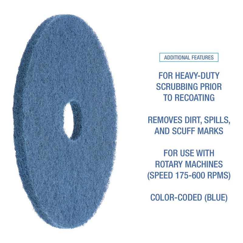 Boardwalk Scrubbing Floor Pads 17 Diameter Blue 5Carton - Image 4