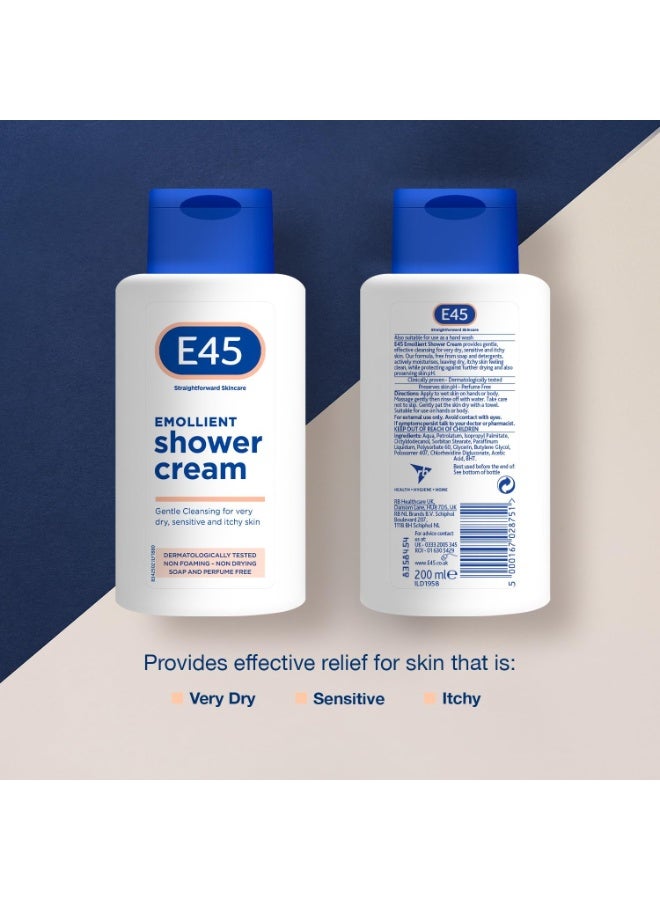 E45 Emollient Shower Cream 200ml - Image 2