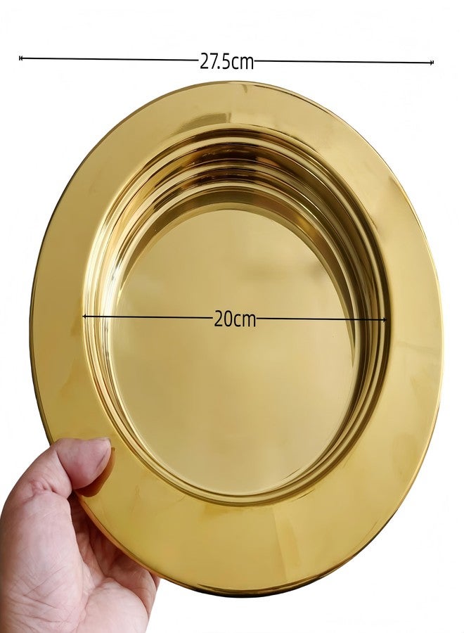 SruiSwei Gold Plated Communion Tray Plate, Stackable Church Communion Bread Plate,gold - Image 2