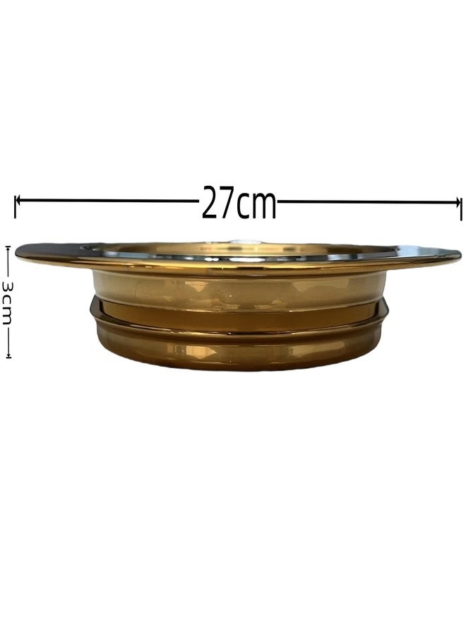 SruiSwei Gold Plated Communion Tray Plate, Stackable Church Communion Bread Plate,gold - Image 5