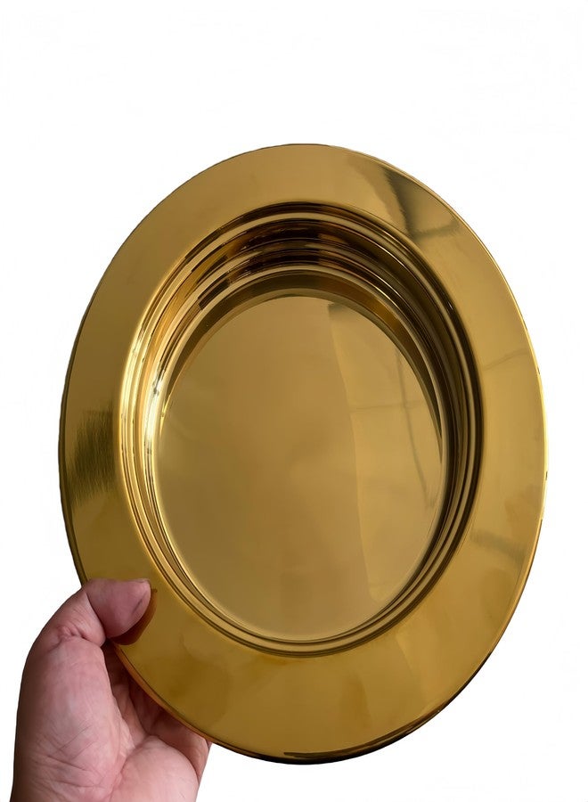 SruiSwei Gold Plated Communion Tray Plate, Stackable Church Communion Bread Plate,gold - Image 1