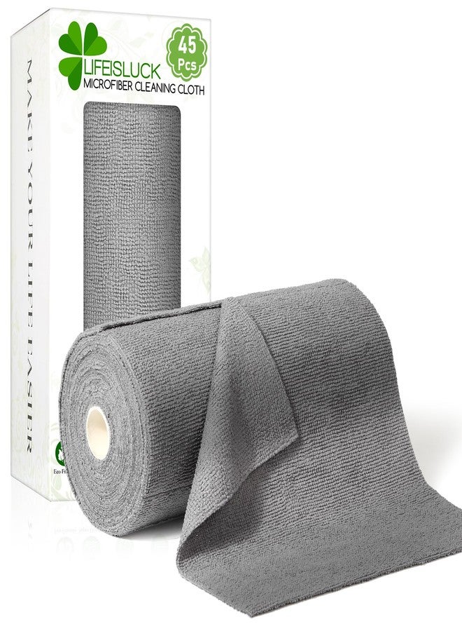 LifeisLuck 45 Pack Microfiber Cleaning Cloth Roll, 10" x 10" Tear Away Reusable Towels Washable Rags Super Absorbent Microfiber Towels for Car Drying Dishes Kitchen Cleaning - Image 1