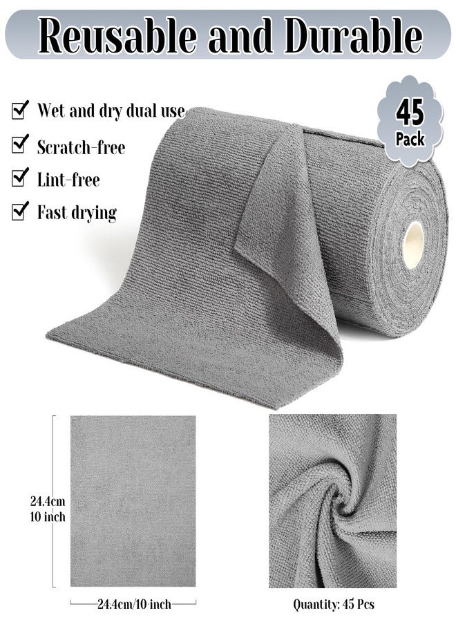 LifeisLuck 45 Pack Microfiber Cleaning Cloth Roll, 10" x 10" Tear Away Reusable Towels Washable Rags Super Absorbent Microfiber Towels for Car Drying Dishes Kitchen Cleaning - Image 3