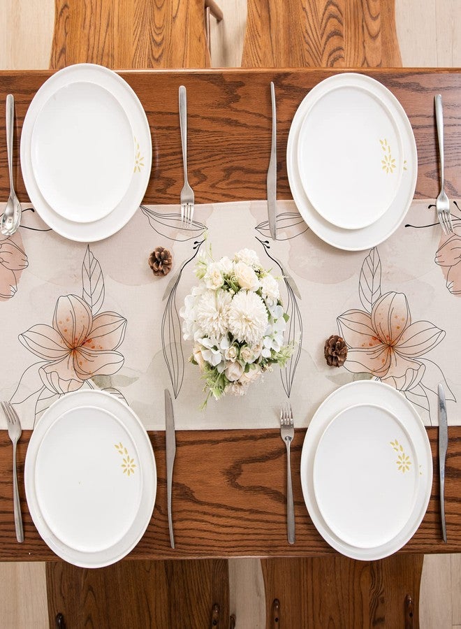 ARBINSON Watercolor Floral Spring Table Runner 13 x 72 Inch, Art Flowers Summer Seasonal Holiday Kitchen Dining Coffee Table Decoration for Home Indoor Outdoor Party Wedding (Pink/Flowers, 13" x 72") - Image 4
