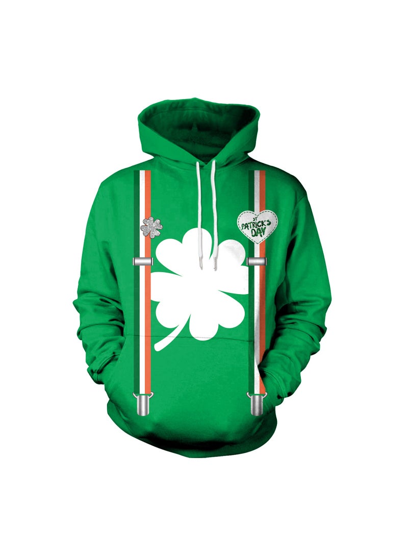 Loquat StPatrick's Day Green Hat Hooded Long Sleeve Sweater - Image 1