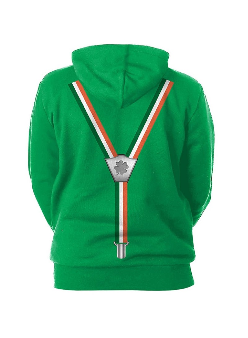 Loquat StPatrick's Day Green Hat Hooded Long Sleeve Sweater - Image 2