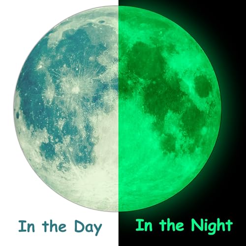 MAFOX Glow in The Dark Wall or Moon Stickers – Luminous Decal Stickers for Simulated Moon Effect at Night – Ideal Kids Decor or Adults – for Kids Boys Girls - Image 3