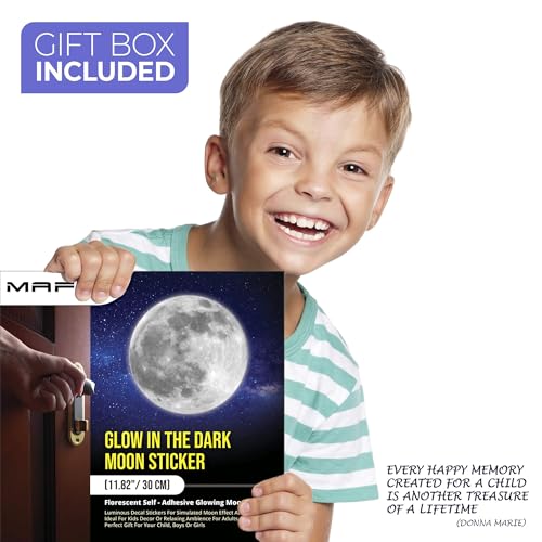 MAFOX Glow in The Dark Wall or Moon Stickers – Luminous Decal Stickers for Simulated Moon Effect at Night – Ideal Kids Decor or Adults – for Kids Boys Girls - Image 5