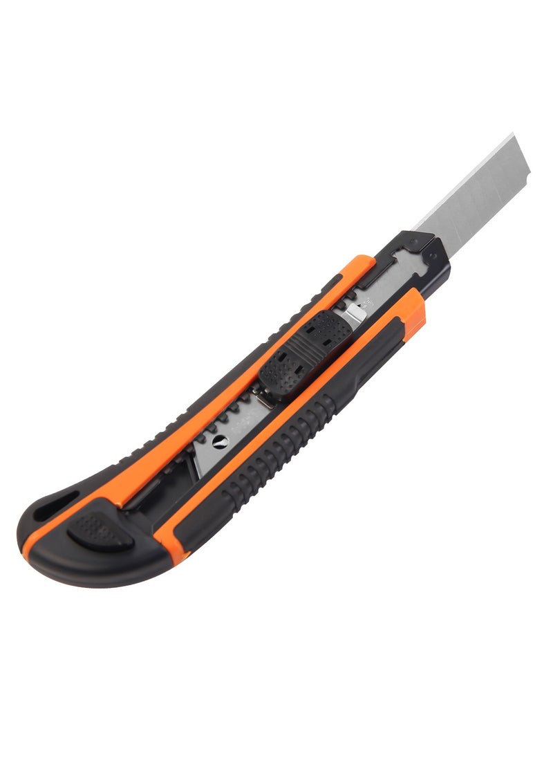 KSEIBI - Auto Retractable Blade Utility Knife, 18mm, SK5 Blade, Soft Grip Handle to Extend Blade, Release to Retract, for Construction and Carpentry, Home Improvement and Various Cutting Uses. - Image 1