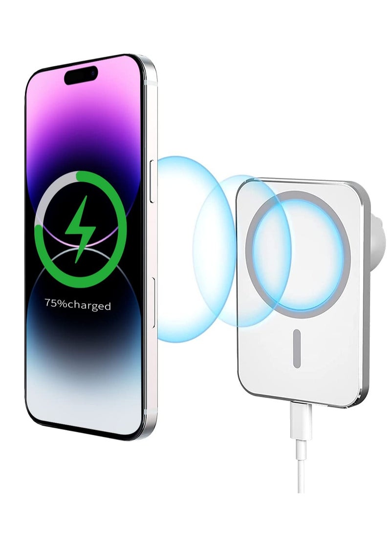 SYOSI Magnetic Car Mount Wireless Charger for iPhone 14/iPhone 13/13 Pro/12 Pro/Pro Max/Mini,Magnet Phone Holder Stand 15W Fast Charging Car Mount Wireless Charger Support - Image 1