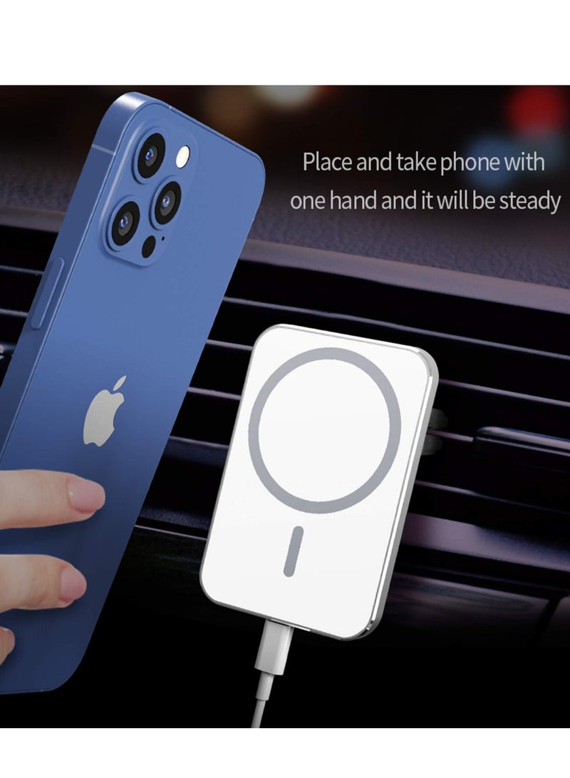 SYOSI Magnetic Car Mount Wireless Charger for iPhone 14/iPhone 13/13 Pro/12 Pro/Pro Max/Mini,Magnet Phone Holder Stand 15W Fast Charging Car Mount Wireless Charger Support - Image 4