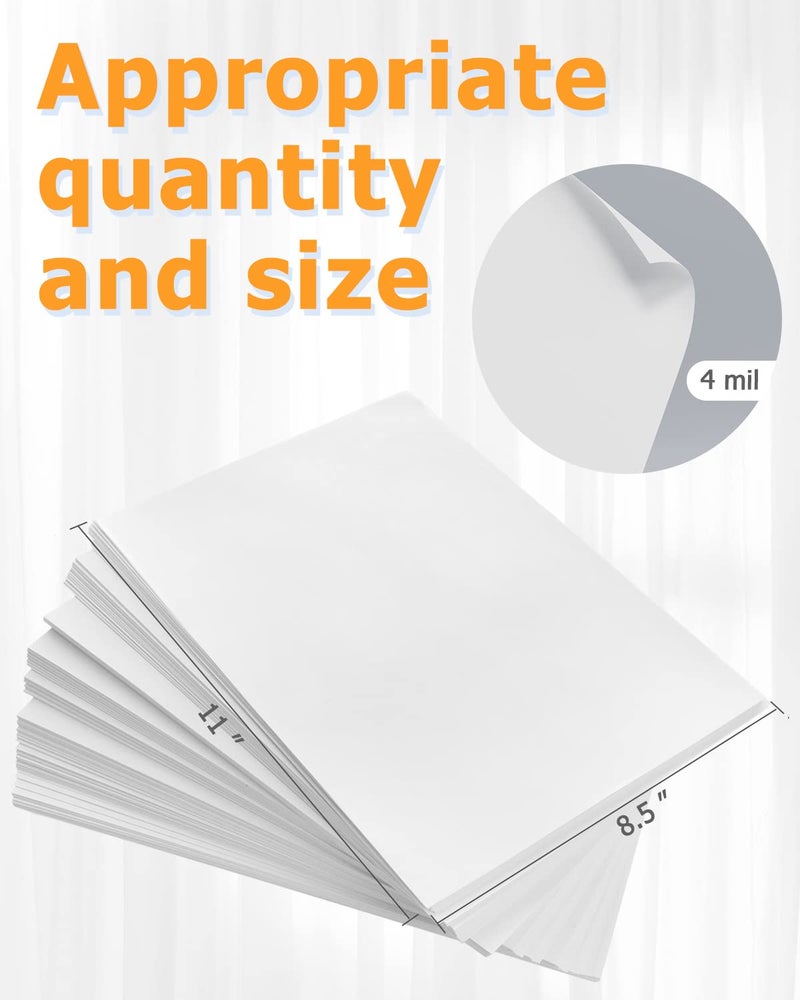 Lzerking Premium Printable Vinyl for Inkjet Printer Sticker Papers 200 Matte 8.5’’x11’’ Waterproof White Lables Decal Paper for Cricut - Image 2