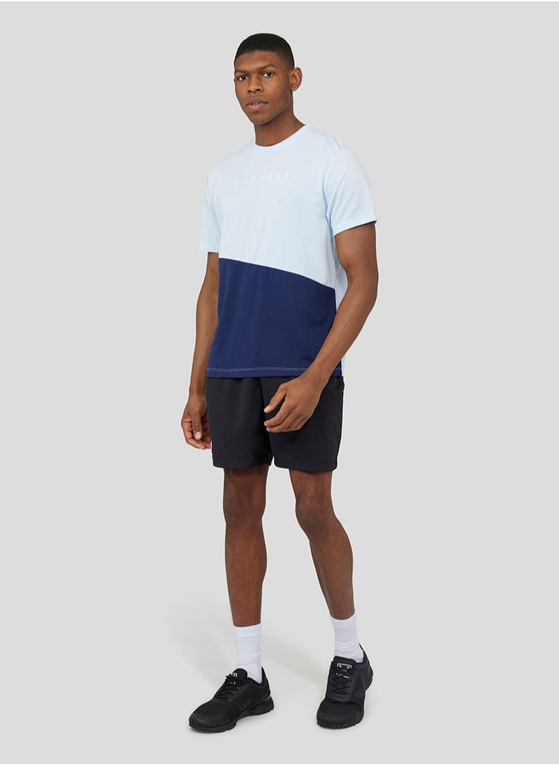 CASTORE - Ice Blue Colourblock Asymmetric Tee - Image 1