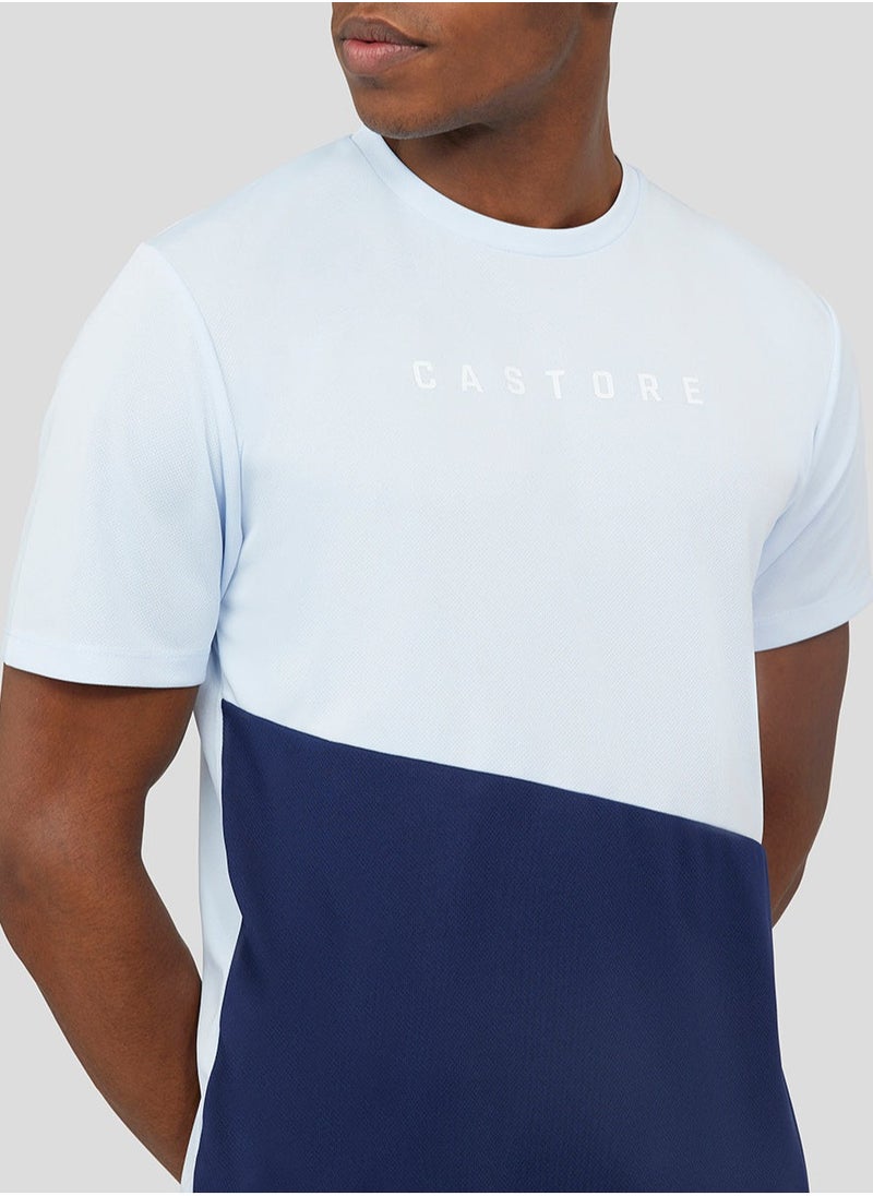CASTORE - Ice Blue Colourblock Asymmetric Tee - Image 1