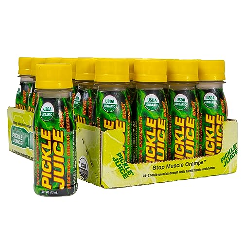 Pickle Juice Sports Drink Shots, Extra Strength - Relieves Cramps Immediately - Electrolyte Pickle Juice Shots for Day & Night Time Leg Cramp Relief - 2.4 oz, 24 Pack - Image 1