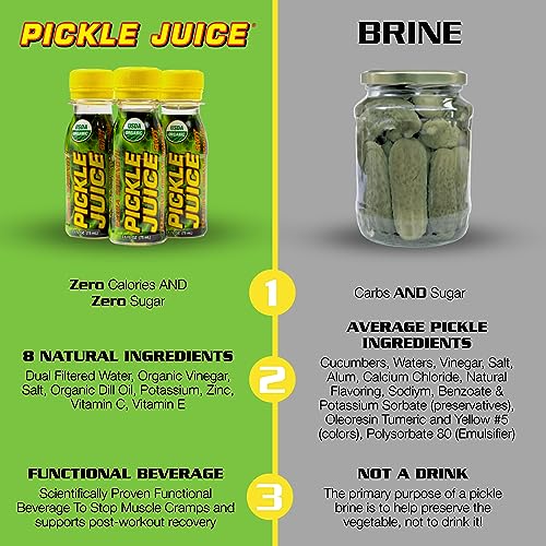 Pickle Juice Sports Drink Shots, Extra Strength - Relieves Cramps Immediately - Electrolyte Pickle Juice Shots for Day & Night Time Leg Cramp Relief - 2.4 oz, 24 Pack - Image 5