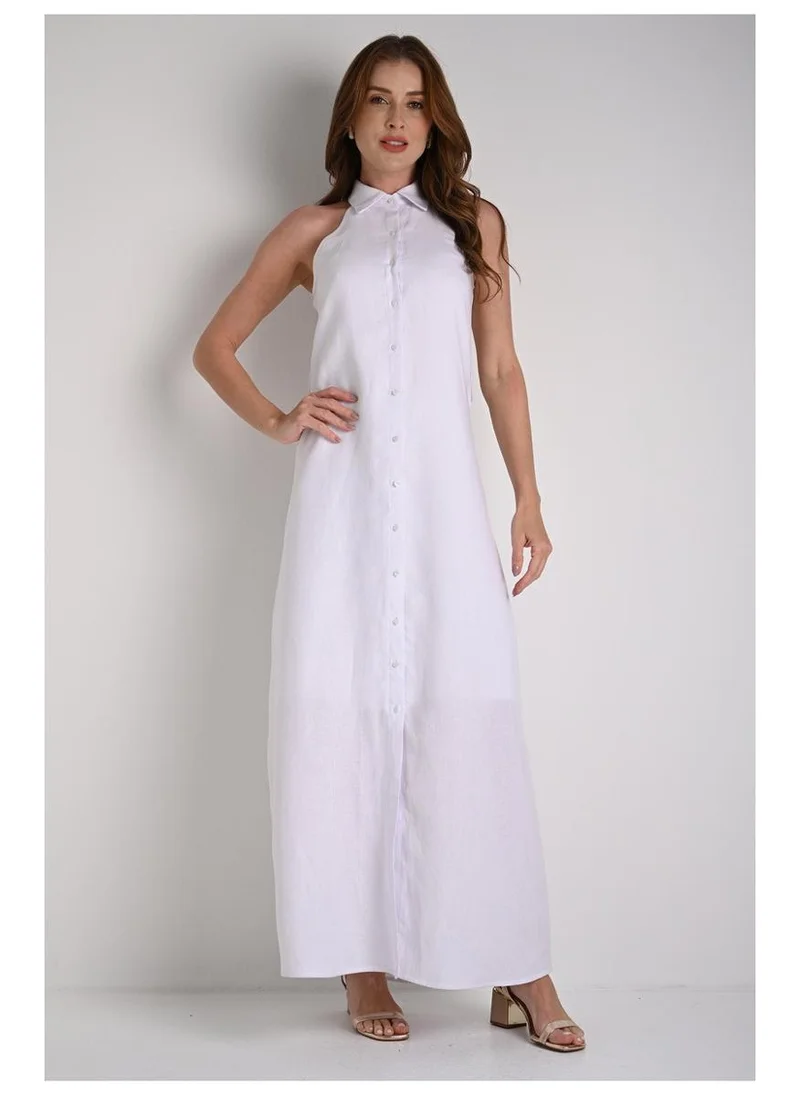 Carmen Steffens  Halter Neck Chemisier Dress Bianco for Women | Best Price UAE