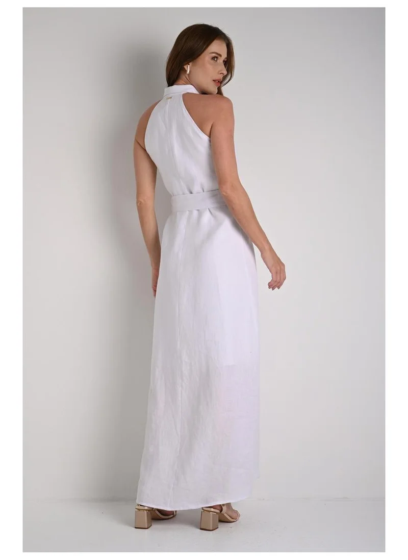 Carmen Steffens  Halter Neck Chemisier Dress Bianco for Women | Best Price UAE