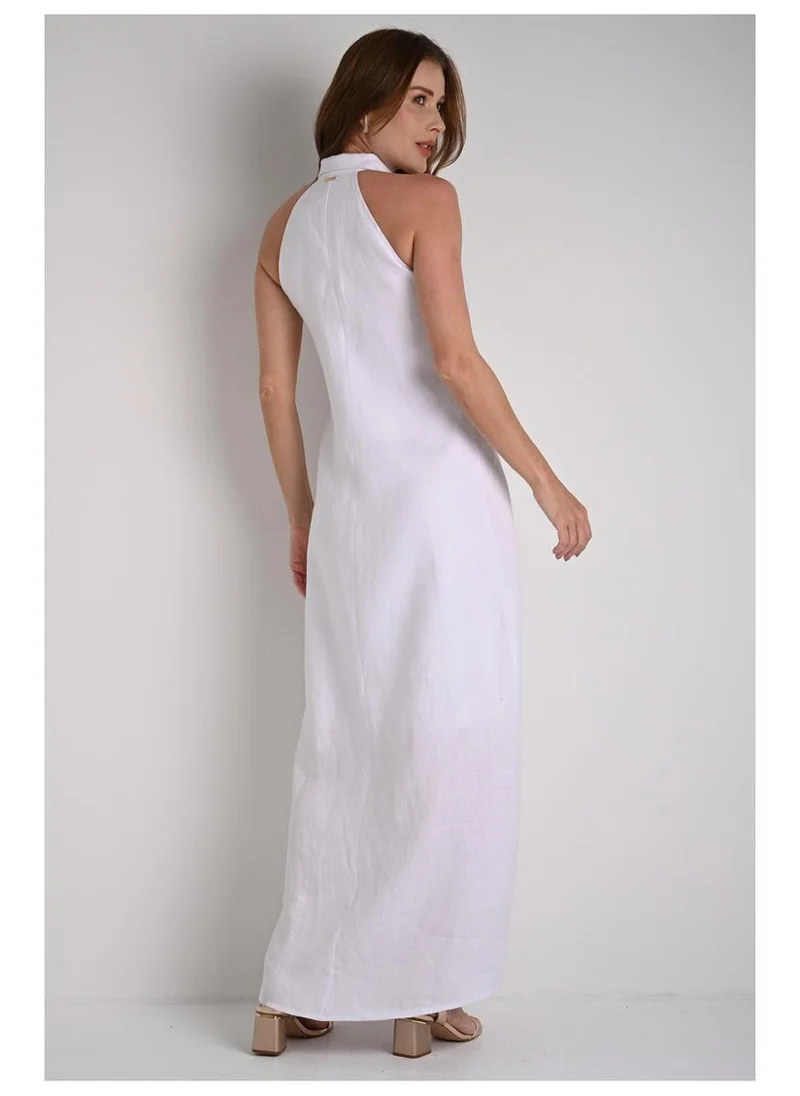 Carmen Steffens  Halter Neck Chemisier Dress Bianco for Women | Best Price UAE