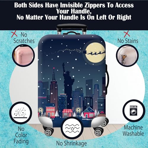 Handcuffs Luggage Cover Trolley Travel Covers, Washable Dust Proof Anti-Scratch Suitcase Protector (Newyork-Night, M (23"-26")) - Image 5