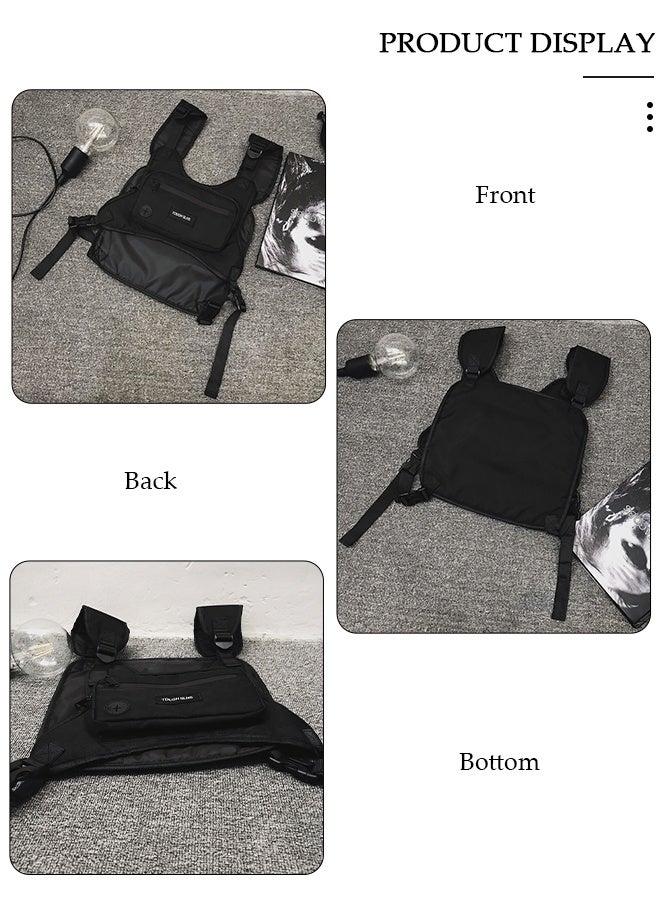 DUNISO Tactical Inspired Sports Chest Bag For Men and Women, Water Resistant Lightweight Running Vest Bag With Built-In Phone Charging Hole & Extra Storage For Workouts, Cycling & Hiking - Image 4
