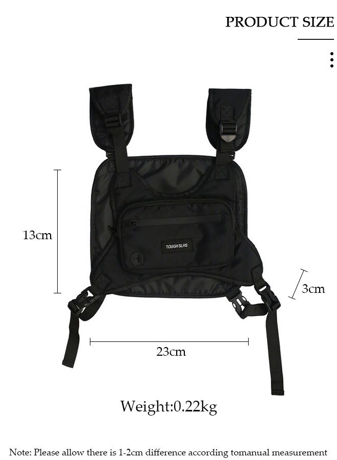 DUNISO Tactical Inspired Sports Chest Bag For Men and Women, Water Resistant Lightweight Running Vest Bag With Built-In Phone Charging Hole & Extra Storage For Workouts, Cycling & Hiking - Image 3