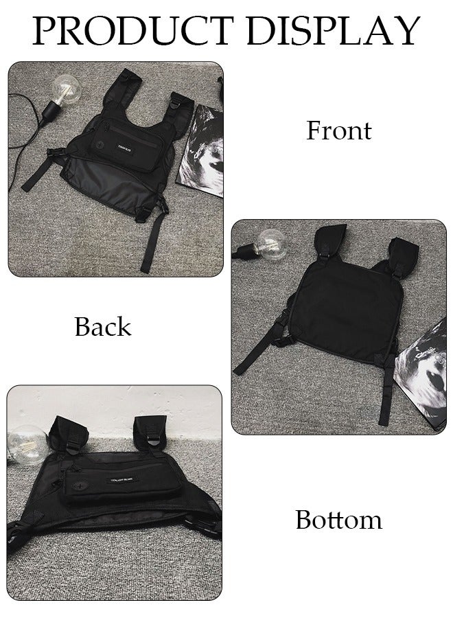DUNISO Tactical Inspired Sports Chest Bag For Men and Women, Water Resistant Lightweight Running Vest Bag With Built-In Phone Charging Hole & Extra Storage For Workouts, Cycling & Hiking  - Image 4