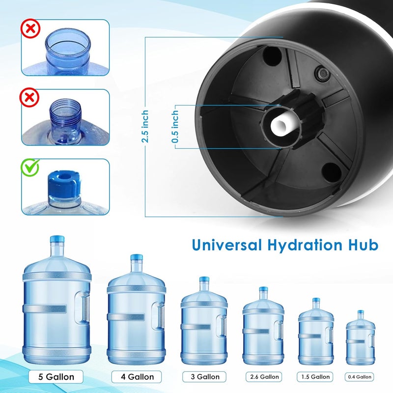 QLECT Automatic Water Dispenser for 20 Litre Bottle USB Dc Water Pump with 1200 mAh Rechargeable Battery|Water Pressure Pump for Home Office Travel|Water Dispenser Pump for Hot and Cold Water, Black - Image 4