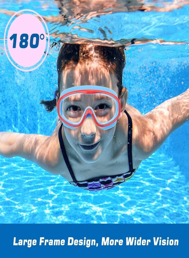 Overa Swimming Goggles Large Frame Wide View Big Glasses with Ear Plugs Connected Swim Pool Water Sports Eyes Protection for Children Kids Boys Girls Adults Men Women 5+ Years Age - Image 3