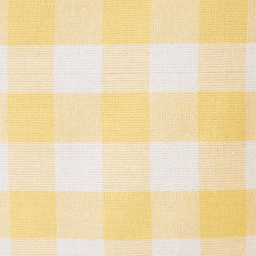 DII Checkered Tabletop Collection 100% Cotton, Machine Washable, Tablecloth, 52x52, Yellow - Image 3