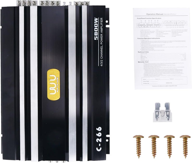 YaeCCC C-266 Car 4 Channel Power Amplifier Stereo Audio Super Bass Sub Woofer 5800W 12V - Image 4