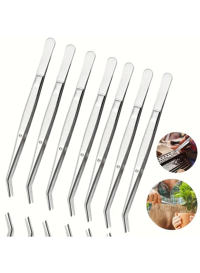 5pcs Precision Stainless Steel Tweezers Set For Bonsai Sewing Nail Art Eyebrow Jewelry Electronic Repair - Image 2