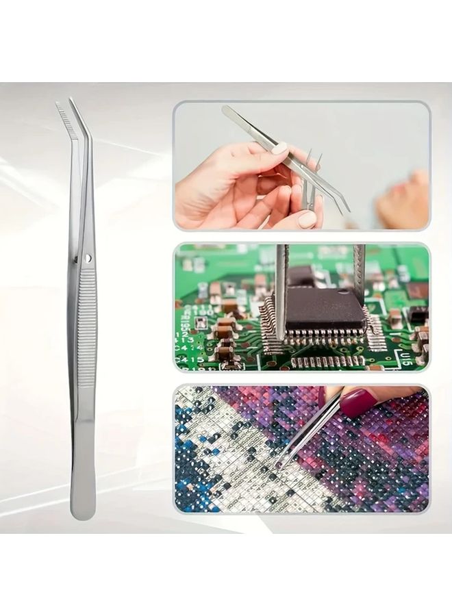 5pcs Precision Stainless Steel Tweezers Set For Bonsai Sewing Nail Art Eyebrow Jewelry Electronic Repair - Image 3