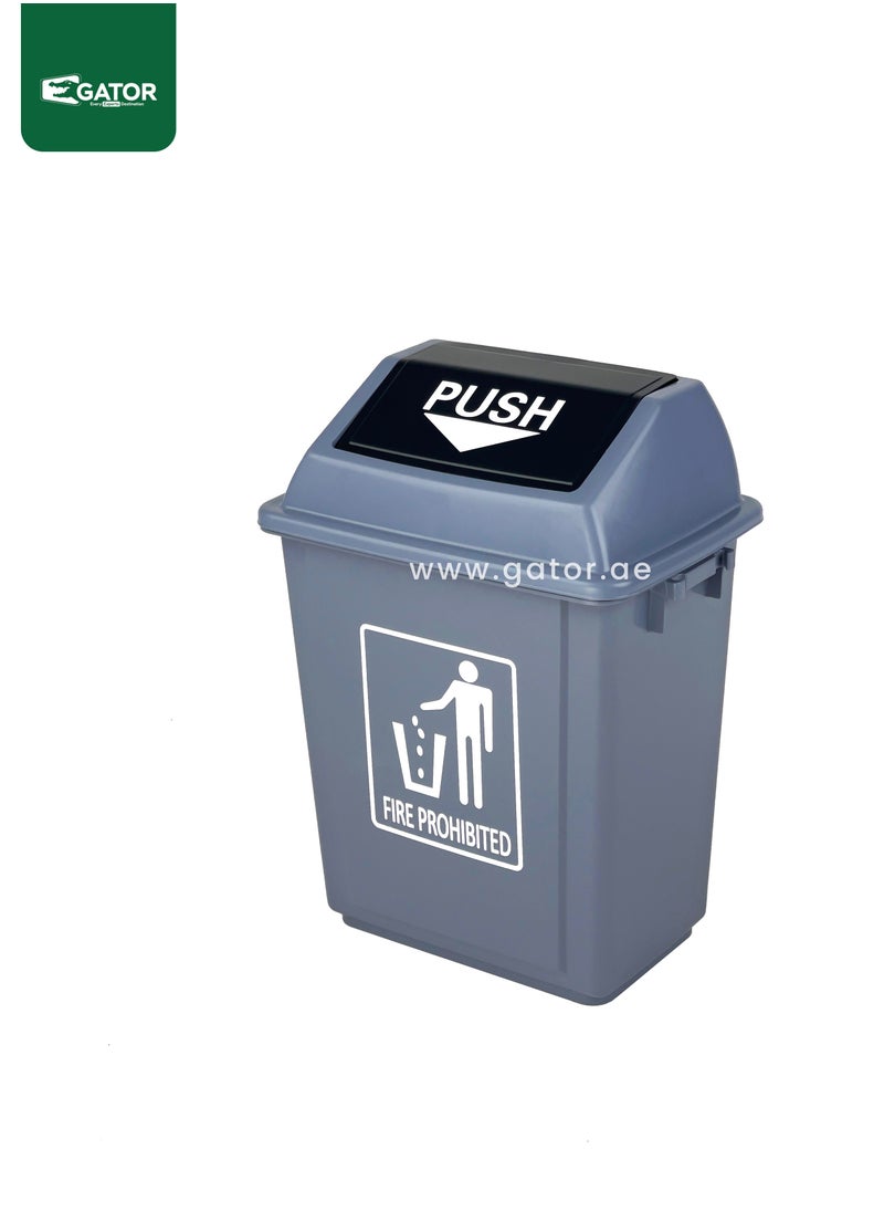 Gator Gator Quadrate Garbage Bin With Push Top 20L Grey  - Image 1