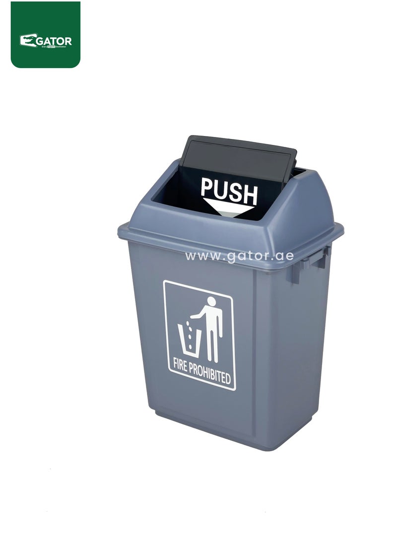 Gator Gator Quadrate Garbage Bin With Push Top 20L Grey  - Image 2