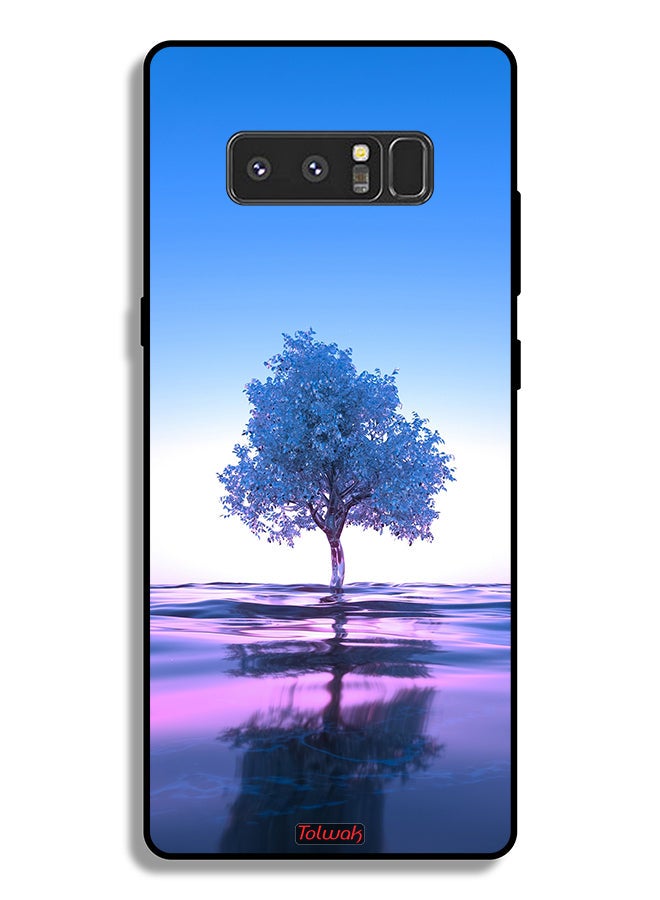 Tolwak Samsung Galaxy Note 8 Protective Case Cover Tree Neon Body Of Water Reflection Digital Art - Image 2
