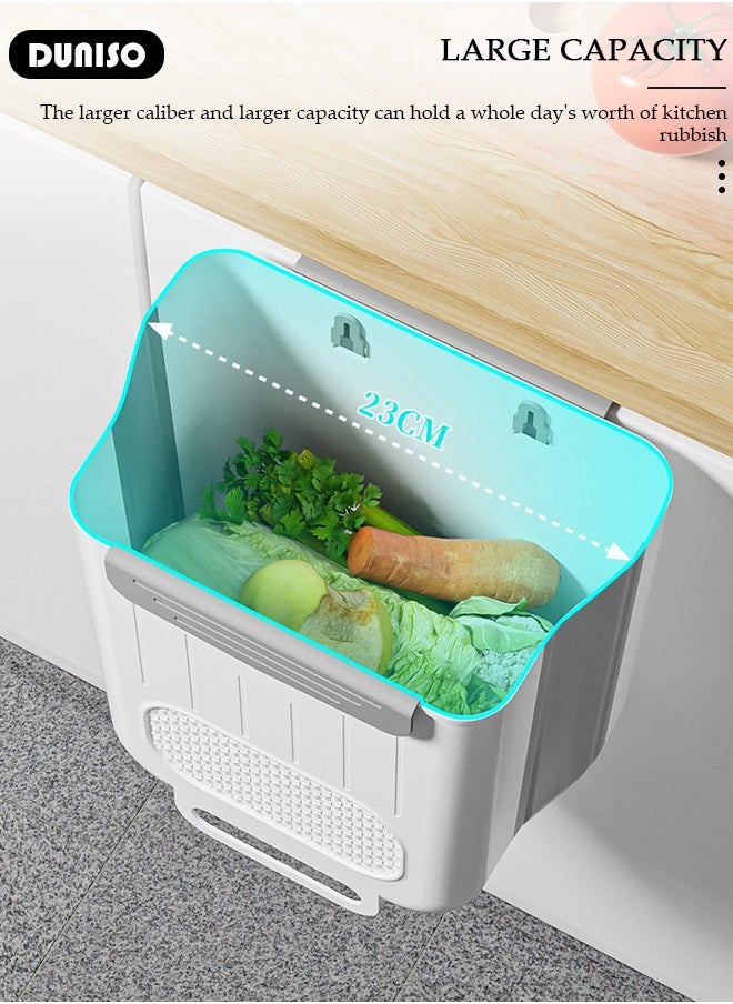 DUNISO Foldable Hanging Trash Can for Kitchen Cabinet Door, Small Collapsible Waste Bins, Household Kitchen Garbage Sorting Hanging Bucket, Large Capacity Toilet Waste Paper Bucket for Cabinet Door Kitchen Drawer Bedroom Dorm Room Car  - Image 5