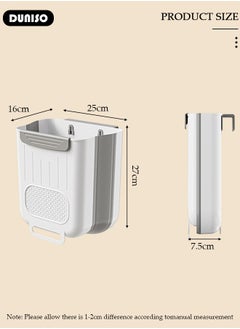DUNISO Foldable Hanging Trash Can for Kitchen Cabinet Door, Small Collapsible Waste Bins, Household Kitchen Garbage Sorting Hanging Bucket, Large Capacity Toilet Waste Paper Bucket for Cabinet Door Kitchen Drawer Bedroom Dorm Room Car  - Image 4